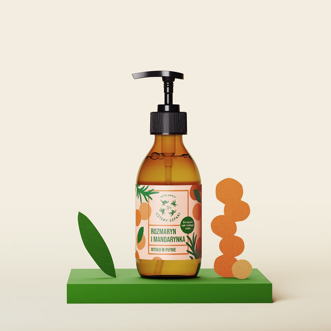 Mydlarnia Cztery Szpaki Naturalne mydło w płynie Rozmaryn i Mandarynka 300ml