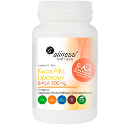 Aliness Kwas Alfa Liponowy R-ALA 200mg suplement diety 60 tabletek