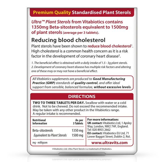 Vitabiotics Ultra Plant Sterols 500mg suplement diety 30 tabletek