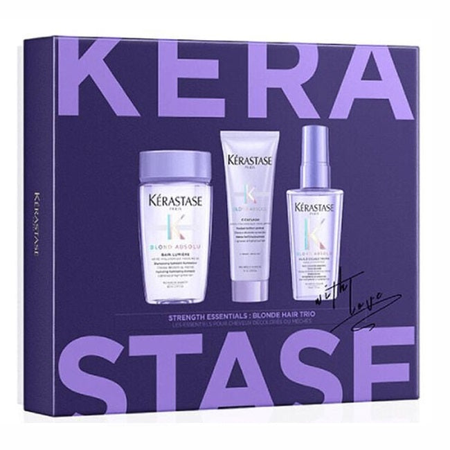 Kerastase Blond Absolu zestaw szampon do włosów 80ml + odżywka do włosów 75ml + olejek do włosów 50ml