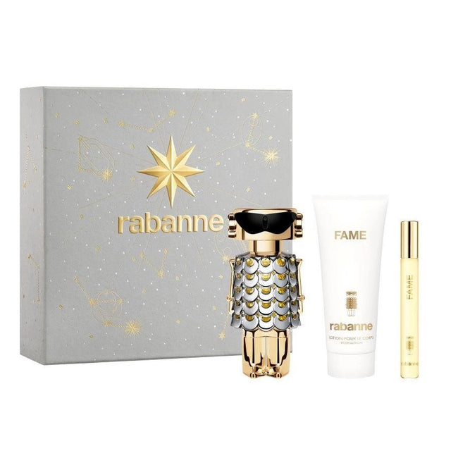 Paco Rabanne Fame zestaw woda perfumowana spray 80ml + balsam do ciała 100ml + woda perfumowana spray 10ml