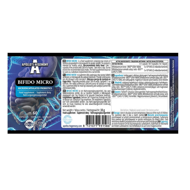 Apollo's Hegemony Bifido Micro suplement diety 60 kapsułek