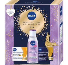 Nivea Beautiful Time zestaw kojący płyn micelarny 200ml + krem na dzień 55+ 50ml + krem na noc 55+ 50ml