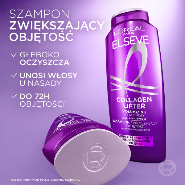 L'Oreal Paris Elseve Collagen Lifter szampon zwiększający objętość do włosów cienkich i pozbawionych objętości 400ml