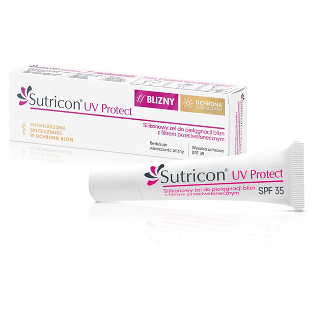 Sutricon UV Protect silikonowy żel do pielęgnacji blizn z filtrem przeciwsłonecznym 15ml