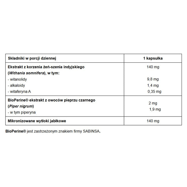 Pharmovit Ashwagandha + BioPerine suplement diety 90 kapsułek