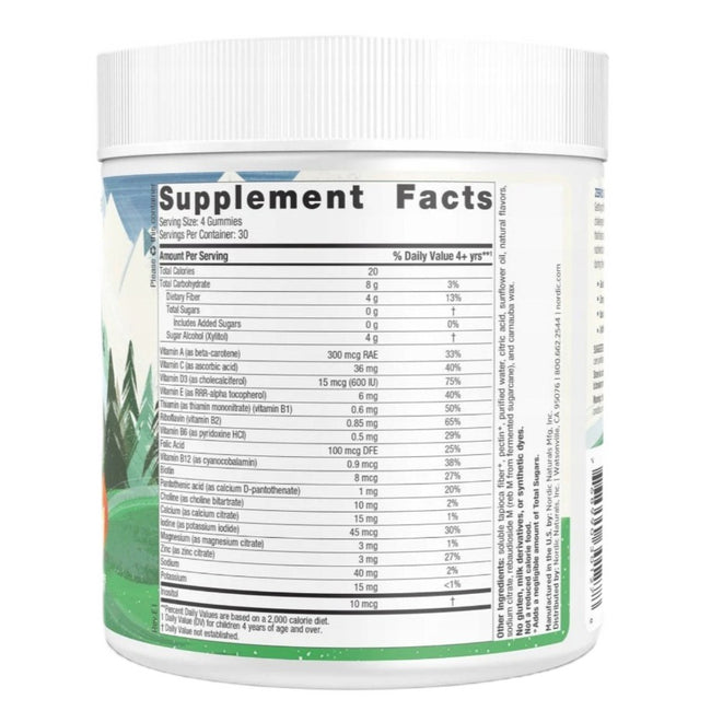 Nordic Naturals Zero Sugar Kids Multi Gummies suplement diety dla dzieci 120 żelek bez cukru