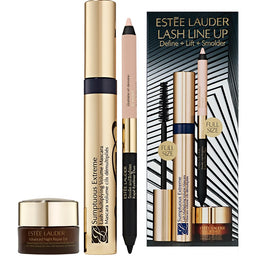 Estée Lauder Lash Line Up zestaw tusz do rzęs 8ml + kremowa kredka do oczu Noir/Cream 1.2g + krem pod oczy 5ml