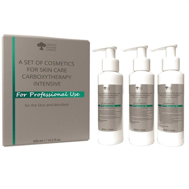 Green Pharm Cosmetic Carboxytherapy Intensive zestaw kosmetyczny do pielęgnacji skóry do twarzy i obszaru dekoltu 420ml