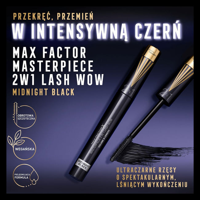 Max Factor Masterpiece 2in1 Lash Wow wydłużający i nadający objętość tusz do rzęs 003 Midnight Black 7ml