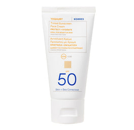 Korres Yoghurt Tinted Sunscreen Face Cream koloryzujący krem ochronny do twarzy SPF50 Nude 50ml