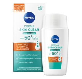 Nivea Derma Skin Clear Daily UV fluid SPF50+ pod makijaż 40ml
