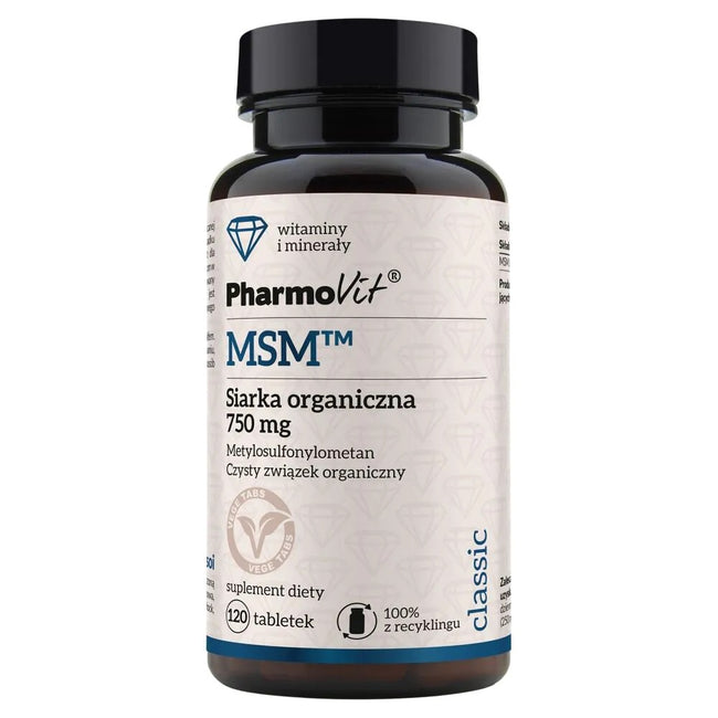 Pharmovit MSM™ Siarka organiczna 750 mg suplement diety 120 tabletek