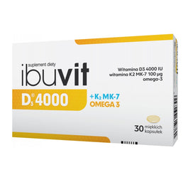 Ibuvit D3 4000 + K2 MK-7 + Omega suplement diety dla osób powyżej 75.roku życia 30 kapsułek