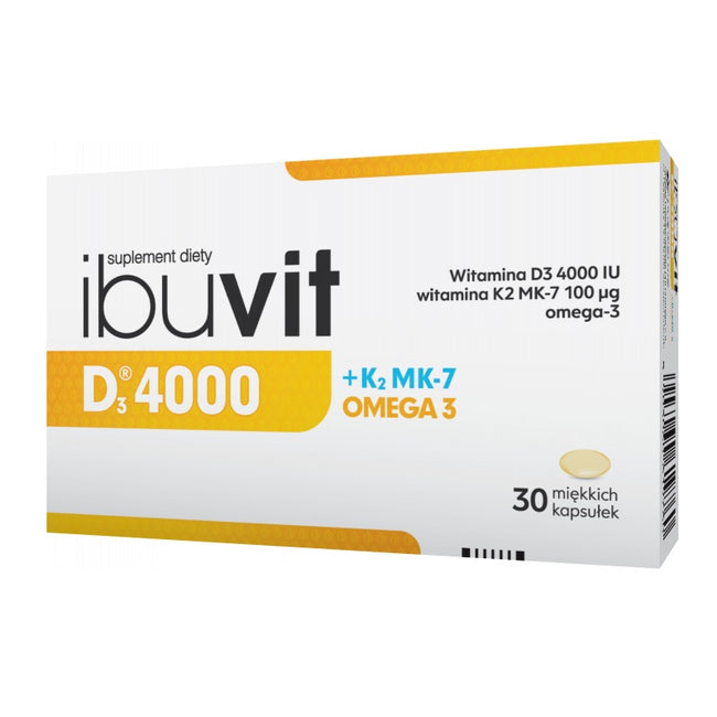 Ibuvit D3 4000 + K2 MK-7 + Omega suplement diety dla osób powyżej 75.roku życia 30 kapsułek