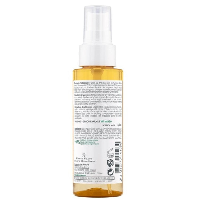 Klorane Nourishing Dry Hair Oil odżywczy olejek do włosów z mango 100ml