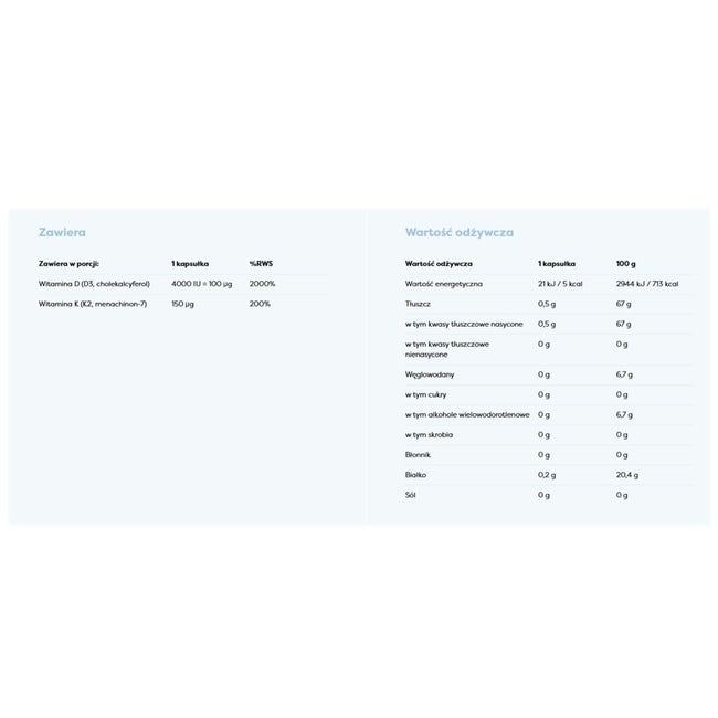 Osavi Witamina D3 4000IU + K2 150mcg suplement diety 120 kapsułek