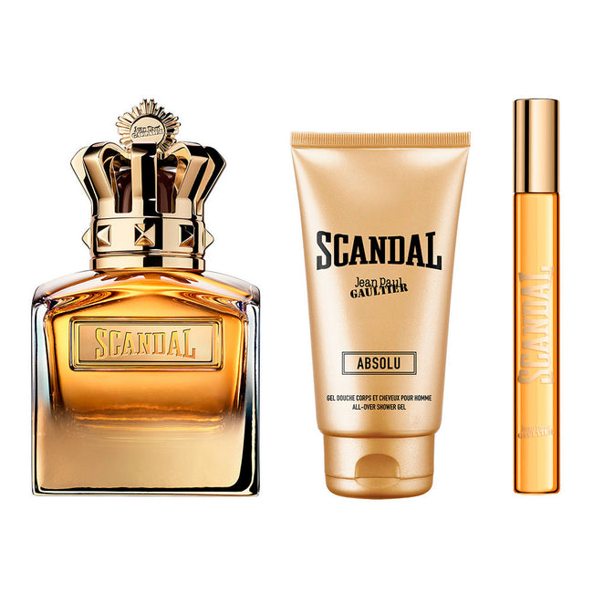 Jean Paul Gaultier Scandal Pour Homme Absolu zestaw perfumy spray 100ml + żel pod prysznic 75ml + perfumy spray 10ml