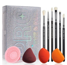 JESSUP Beauty Kit zestaw pędzli i gąbeczek szkatułka T504 10szt