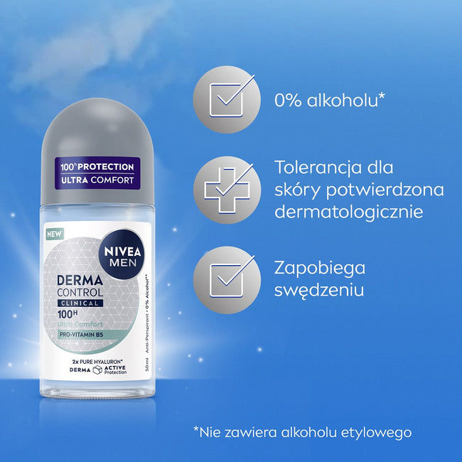 Nivea Men Derma Control Clinical Ultra Comfort antyperspirant w kulce 50ml