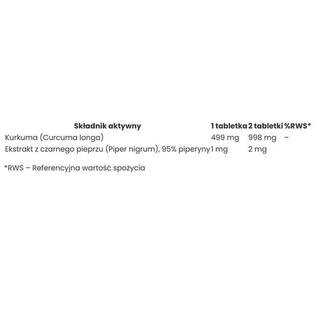 Big Nature Bio Curcuma + Piperine suplement diety 150 tabletek