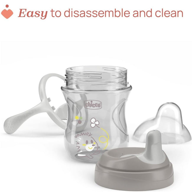 Chicco Training Cup kubek niekapek z twardym ustnikiem 6m+ Szary 200ml