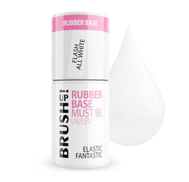 BrushUp! Rubber Base baza hybrydowa do paznokci Flash All White 5g