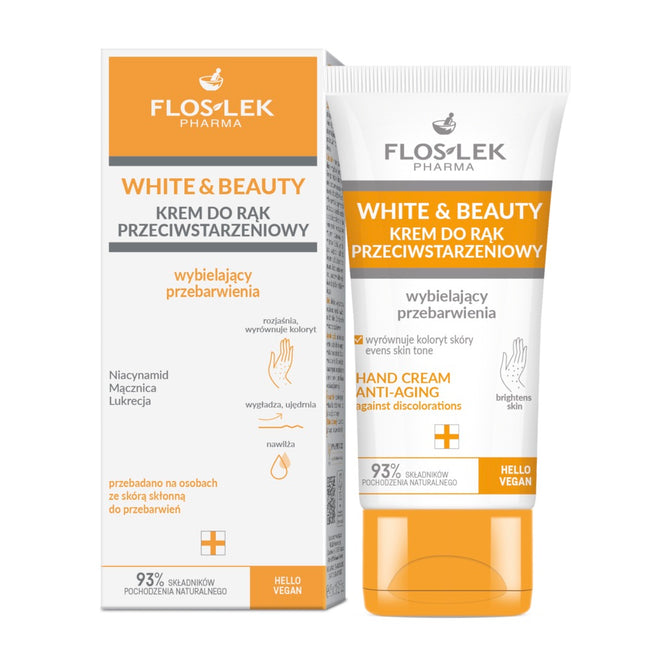 Floslek White & Beauty krem do rąk przeciwstarzeniowy wybielający przebarwienia 45ml