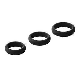 Dream Toys Ramrod Smooth Silicone Cockring Pack pierścienie na penisa Black 3szt