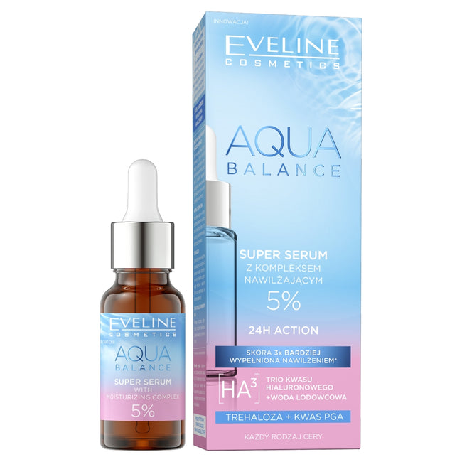 Eveline Cosmetics Aqua Balance super serum z kompleksem nawilżającym 18ml