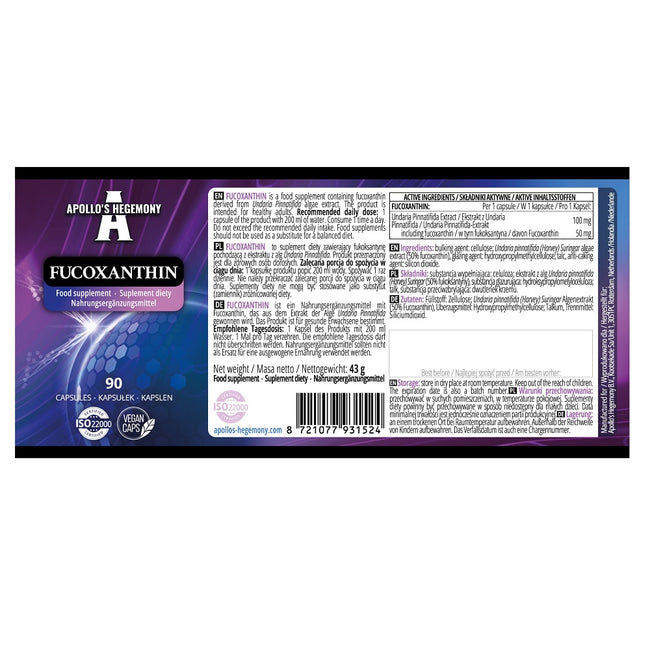 Apollo's Hegemony Fucoxanthin suplement diety 90 kapsułek