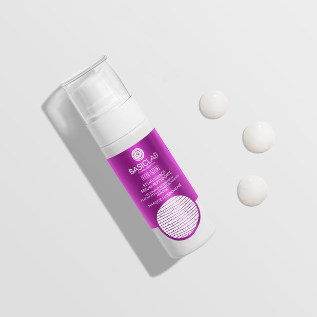 BasicLab Esteticus stymulujące serum peptydowe 15% kompleksu peptydów 5% kompleksu czynników wzrostu mikroigły Napięcie i Ujędrnienie 30ml