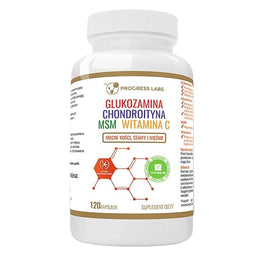 Progress Labs Glukozamina + Chondroityna + MSM + Witamina C suplement diety 120 kapsułek