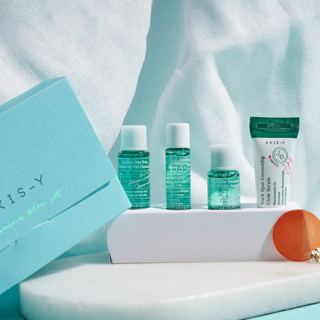 AXIS-Y The Mini Glow Set zestaw żel do mycia twarzy 8ml + tonik do twarzy 5ml + ampułka do twarzy 5ml + serum do twarzy 5ml