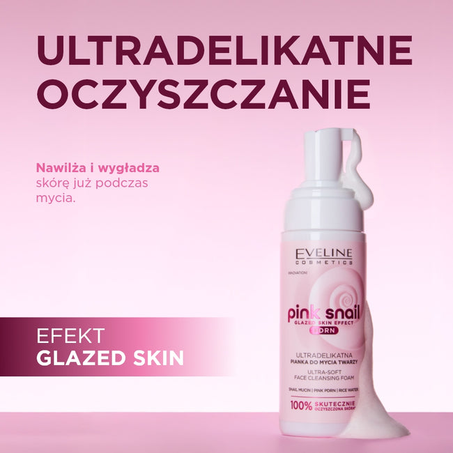 Eveline Cosmetics Pink Snail ultradelikatna pianka do mycia twarzy 150ml