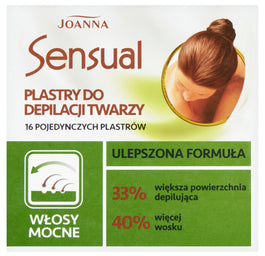 Joanna Sensual plastry do depilacji twarzy włosy mocne 16szt + tubka z oliwką łagodzącą 10ml
