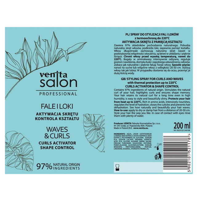 Venita Fale i Loki spray do stylizacji włosów 200ml
