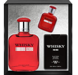 Evaflor Whisky Red zestaw woda toaletowa spray 100ml + woda toaletowa spray 10ml + woda toaletowa spray 20ml