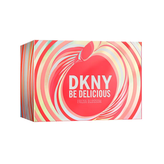 Donna Karan DKNY Be Delicious Fresh Blossom zestaw woda perfumowana spray 100ml + mgiełka do ciała 125ml  + kosmetyczka