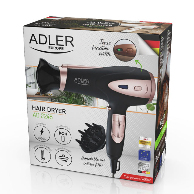 Adler Suszarka do włosów z dyfuzorem 2200W ION AD 2248 Czarna