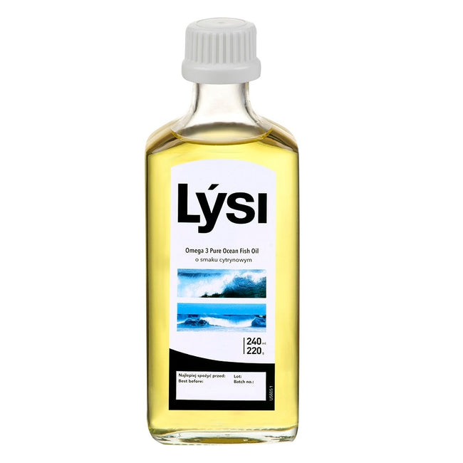 Lysi Sport Omega-3 Pure Ocean Fish Oil suplement diety o smaku cytrynowym 240ml