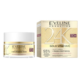 Eveline Cosmetics 24K Gold Vitamin C złoty krem + maska odżywcza 70+ 50ml