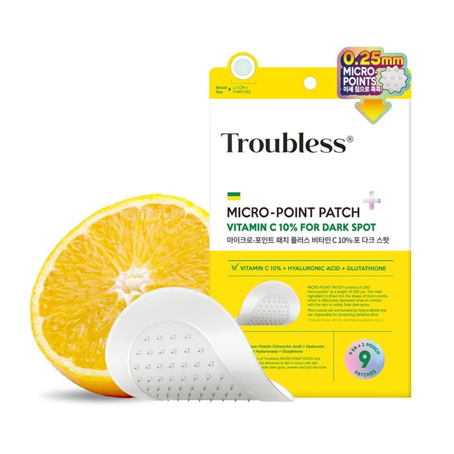 Troubless Micro-Point Patch Plus Vitamin C 10% For Dark Spot plastry z witaminą C na przebawienia 9szt.