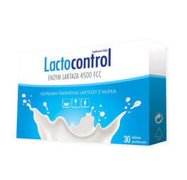 Lactocontrol Enzym Laktaza 4500 FCC suplement diety 30 tabletek powlekanych
