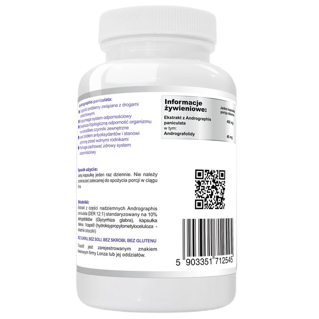 WISH Pharmaceutical Andrographis Extract 400mg suplement diety 60 kapsułek