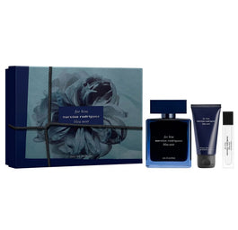 Narciso Rodriguez For Him Bleu Noir zestaw woda perfumowana spray 100ml + żel pod prysznic 50ml + woda perfumowana spray 10ml