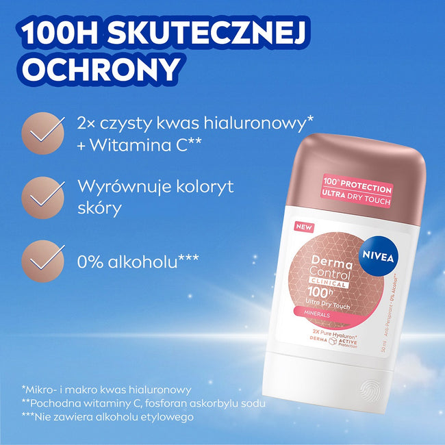 Nivea Derma Control Clinical Ultra Dry Touch antyperspirant w sztyfcie 50ml
