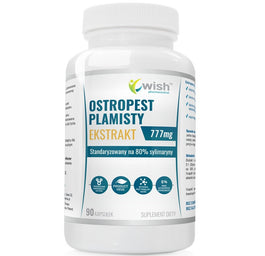 WISH Pharmaceutical Ostropest Plamisty Ekstrakt 77mg suplement diety 90 kapsułek