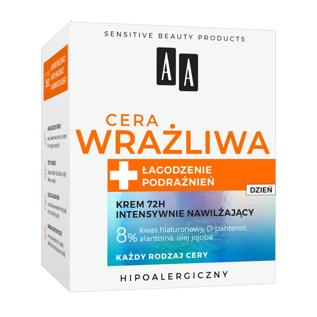 AA Cera Wrażliwa krem intensywnie nawilżający 72H na dzień 50ml