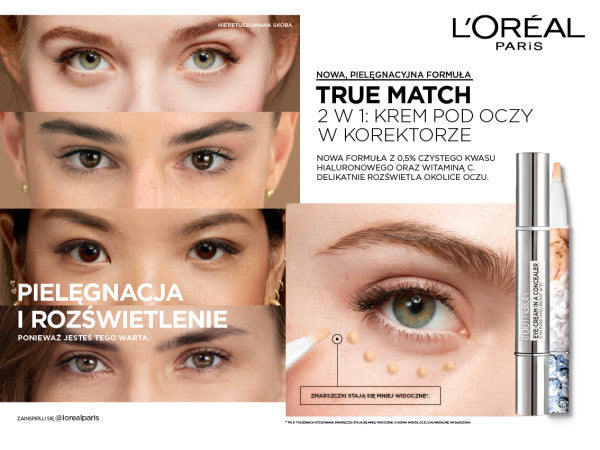 L'Oreal Paris True Match Eye-Cream In A Concealer rozświetlający korektor pod oczy